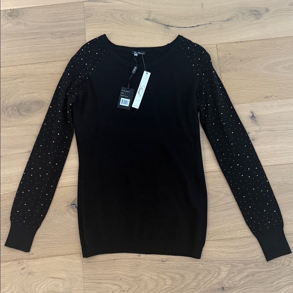 Lush Black Top with Studded Details